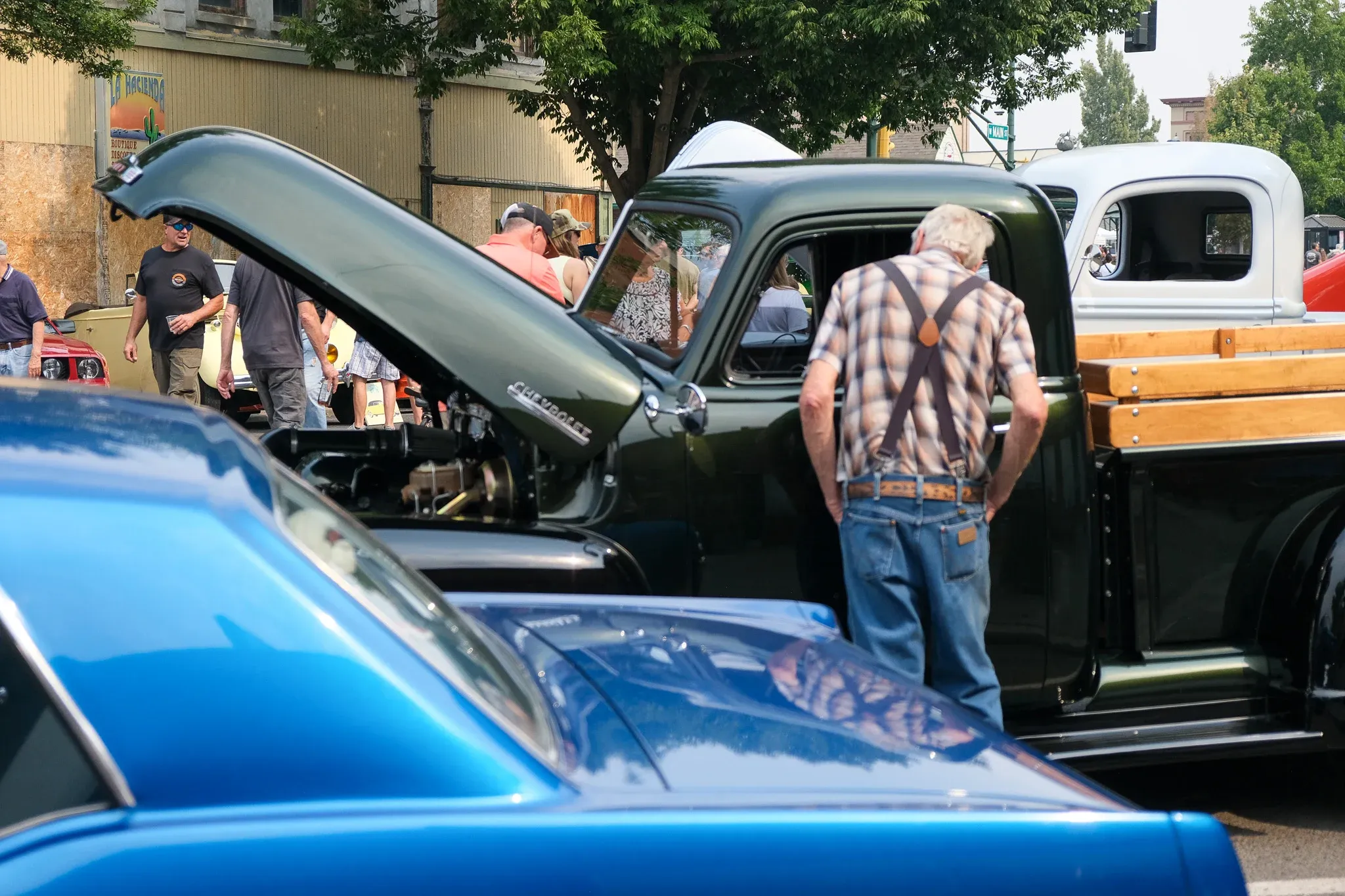 Willard Smith of Milton-Freewater reviews a classic Chevy truck.