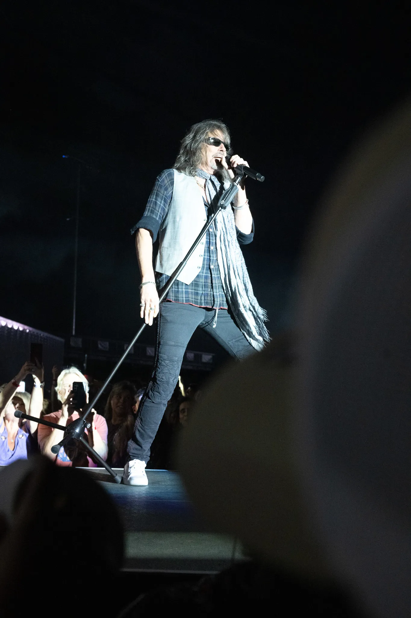 Foreigner singer Kelly Hansen performs Wednesday night at the Walla Walla County Fairgrounds.