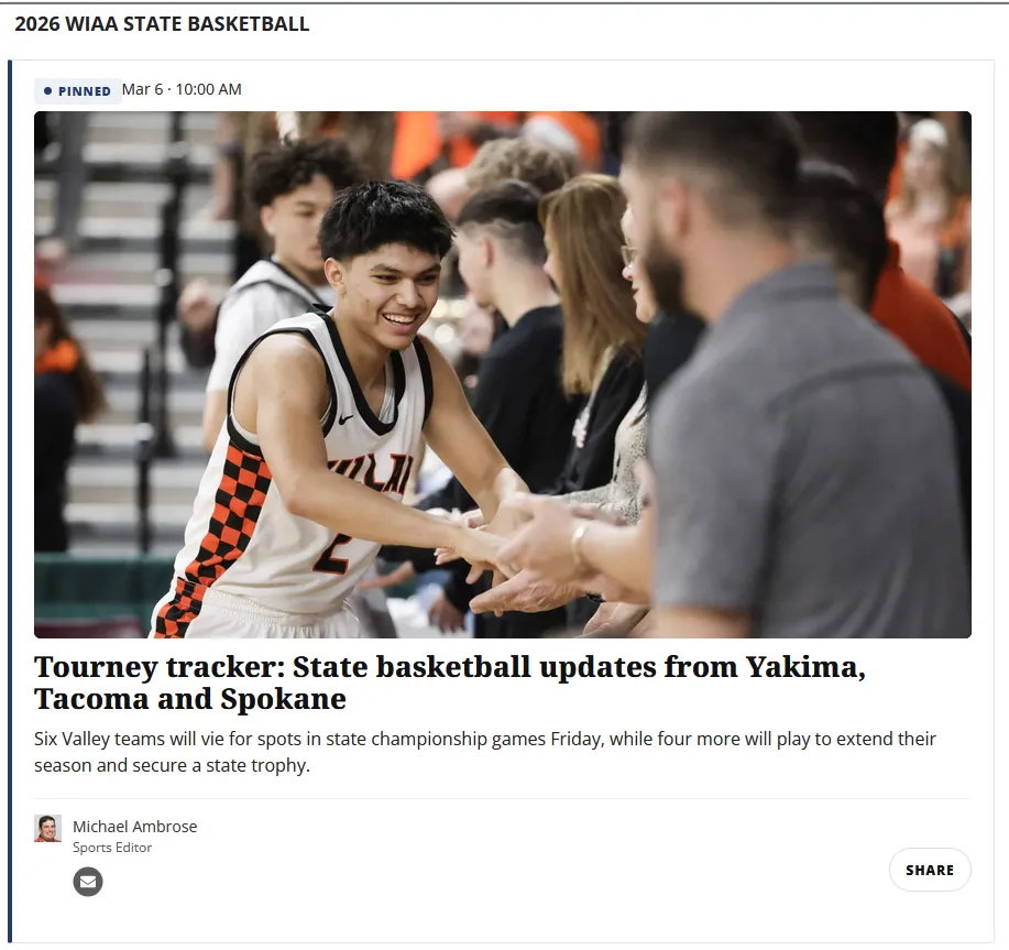 Pinning a post ahead of live event coverage gives readers context before the event starts.